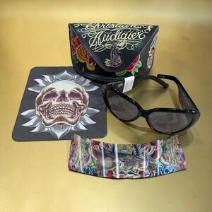 Authentic CHRISTIAN AUDIGIER Tattoo Sunglasses 62-14-130 Case Broken Hearts NWT!